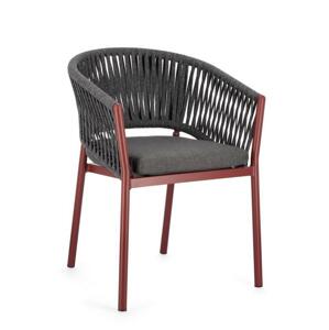 FLORENCIA szürke és piros kerti szék