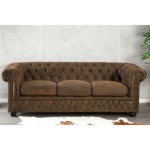 CHESTERFIELD 3 személyes antik barna kanapé