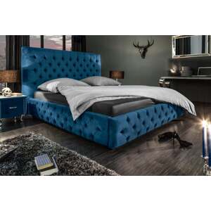 PARIS kék bársony ágy 180x200cm