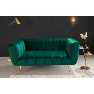 NOBLESSE 2 személyes zöld bársony kanapé