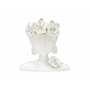 WOMAN III fehér és arany porcelán váza