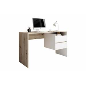 TULIO fehér és barna mdf íróasztal
