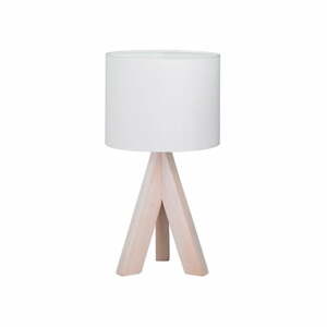 Ging fehér fa-szövet asztali lámpa, magasság 31 cm - Trio
