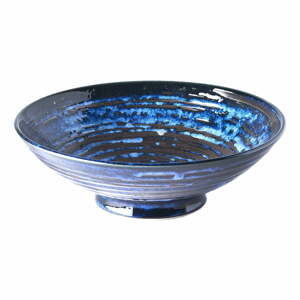 Copper Swirl kék kerámia szervírozó tál, ø 25 cm - MIJ