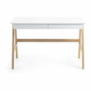 Ingo íróasztal fehér asztallappal, 120 x 60 cm - Kave Home