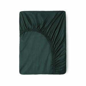 Sötétzöld pamut gumis lepedő, 160 x 200 cm - Good Morning