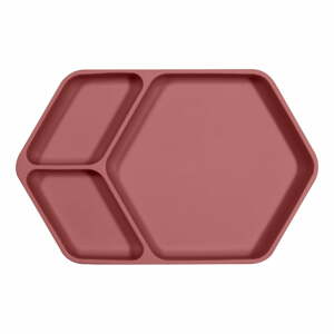 Squared piros szilikon gyerek tányér, 25 x 16 cm - Kindsgut