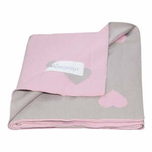 Hearts rózsaszín-bézs pamut gyerek takaró, 80 x 100 cm - Kindsgut