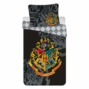 Harry Potter fekete pamut gyerek ágyneműhuzat, 140 x 200 cm - Jerry Fabrics