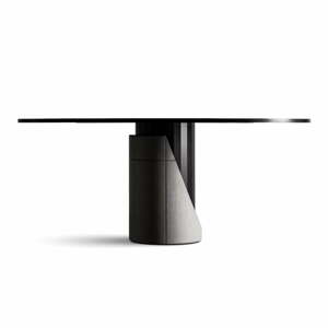 Étkezőasztal tölgyfa dekoros asztallappal 180x120 cm Sharp - Lyon Béton