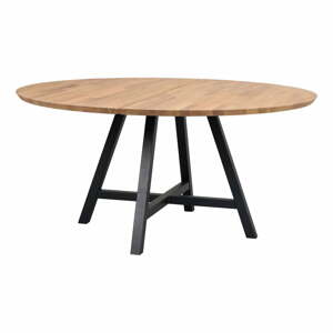 Kerek étkezőasztal tölgyfa asztallappal 150x150 cm Carradale - Rowico