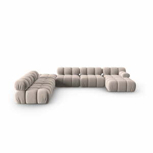 Bézs bársony kanapé 379 cm Bellis – Micadoni Home
