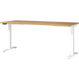 Íróasztal elektromosan állítható magassággal tölgyfa dekoros asztallappal 80x180 cm Jet – Germania