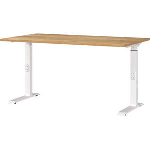 Íróasztal állítható magassággal tölgyfa dekoros asztallappal 80x140 cm Downey – Germania