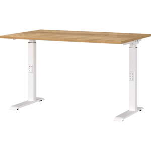 Íróasztal állítható magassággal tölgyfa dekoros asztallappal 80x120 cm Downey – Germania