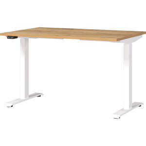 Íróasztal elektromosan állítható magassággal tölgyfa dekoros asztallappal 80x120 cm Jet – Germania