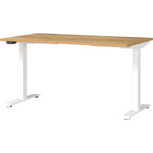 Íróasztal elektromosan állítható magassággal tölgyfa dekoros asztallappal 80x140 cm Jet – Germania