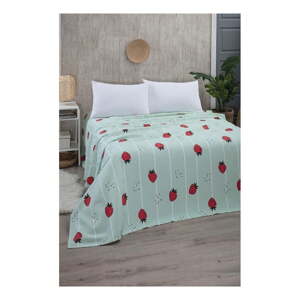 Mentazöld pamut ágytakaró 170x230 cm Strawberry – Mila Home
