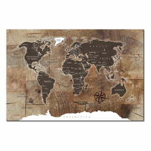 Wooden Mosaic fali világtérkép, 90 x 60 cm - Bimago